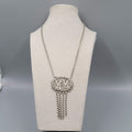 Vintage Silver tone Pendant Necklace Dangle Chains 20" Estate Costume Jewelry