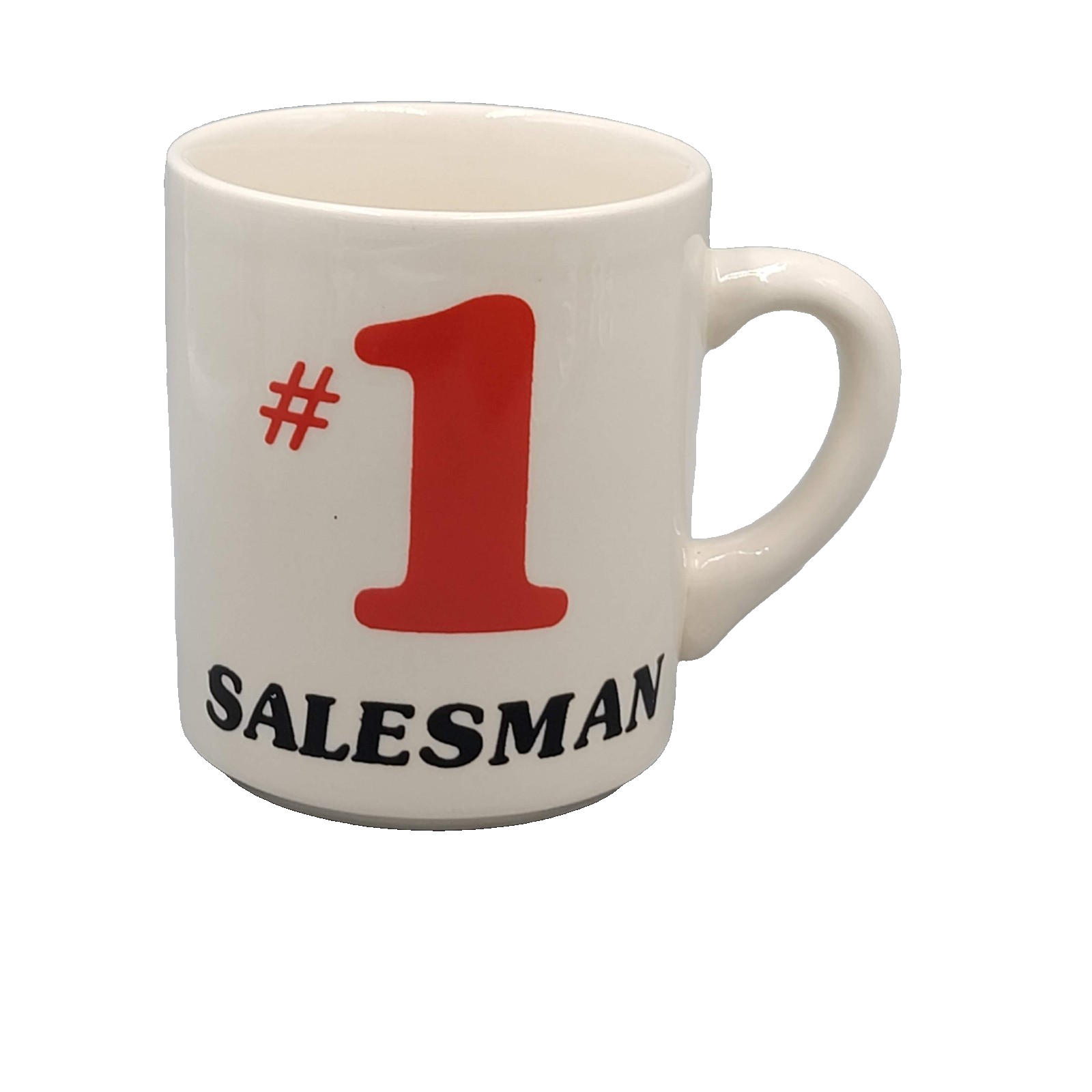 Vintage #1 Salesman Coffee Mug Cup White Red Black Ceramic Made in England