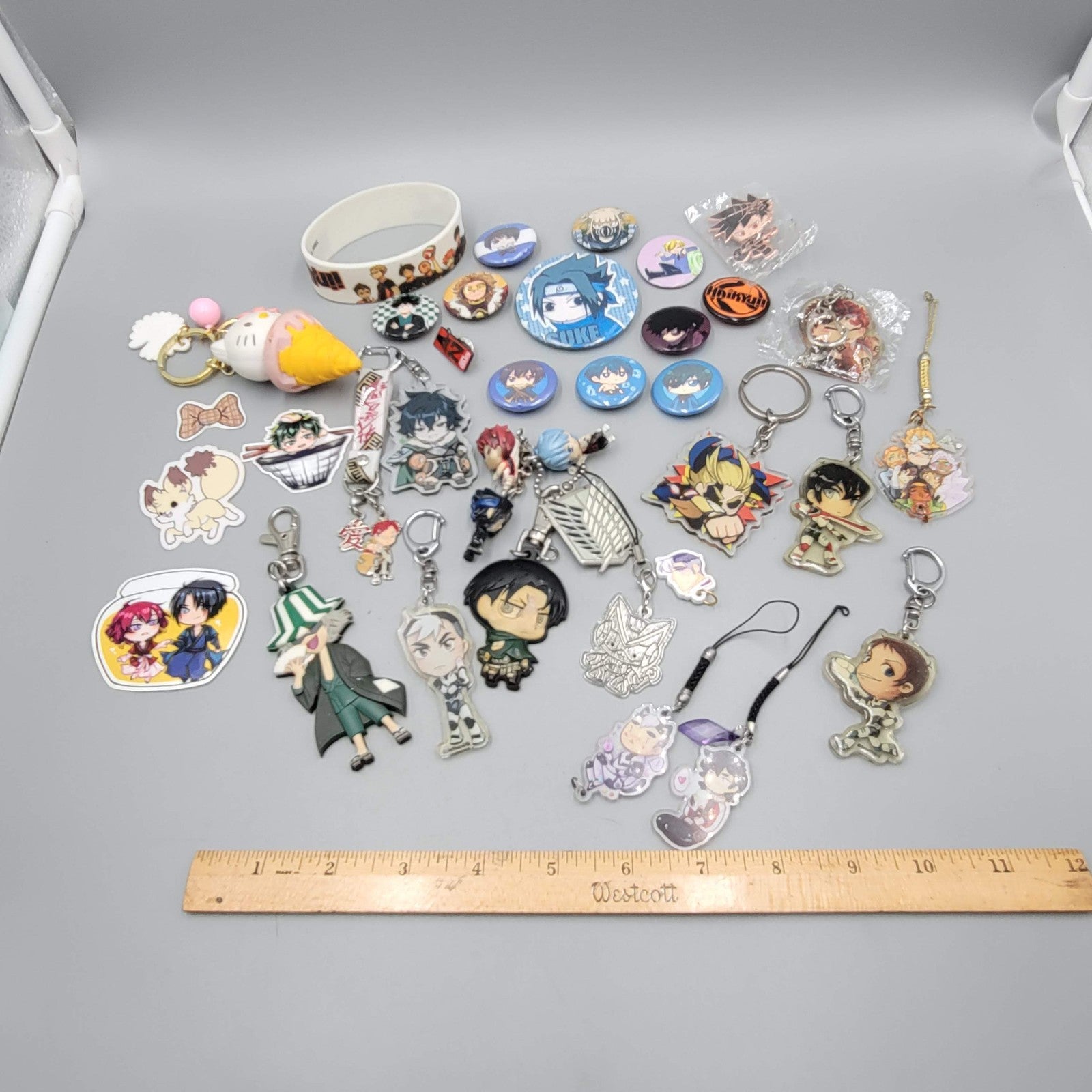 Anime Pin Button Sticker Keychain Charm Lot