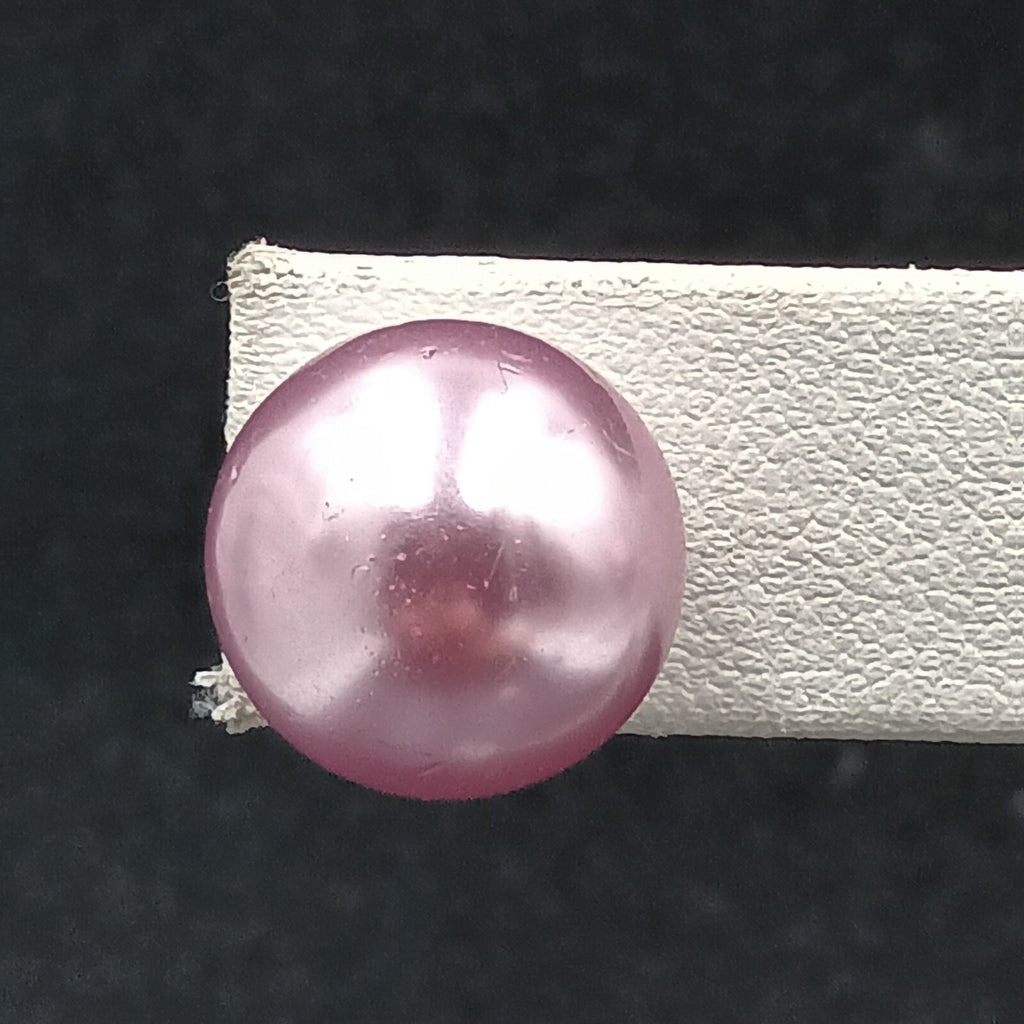 Pierced Earrings Purple Faux Pearl Studs 1/2"