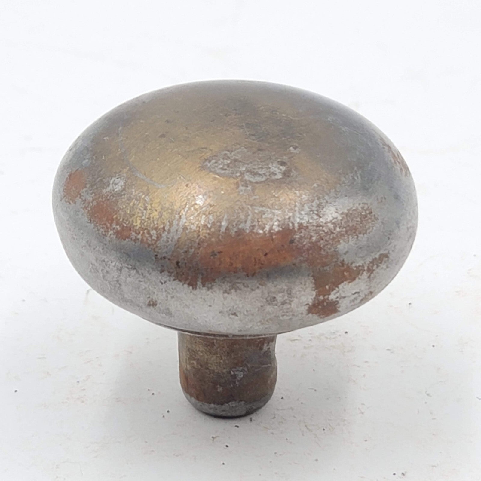 Vintage SINGLE Doorknob Gray Steel Salvage Door Hardware 2.25"