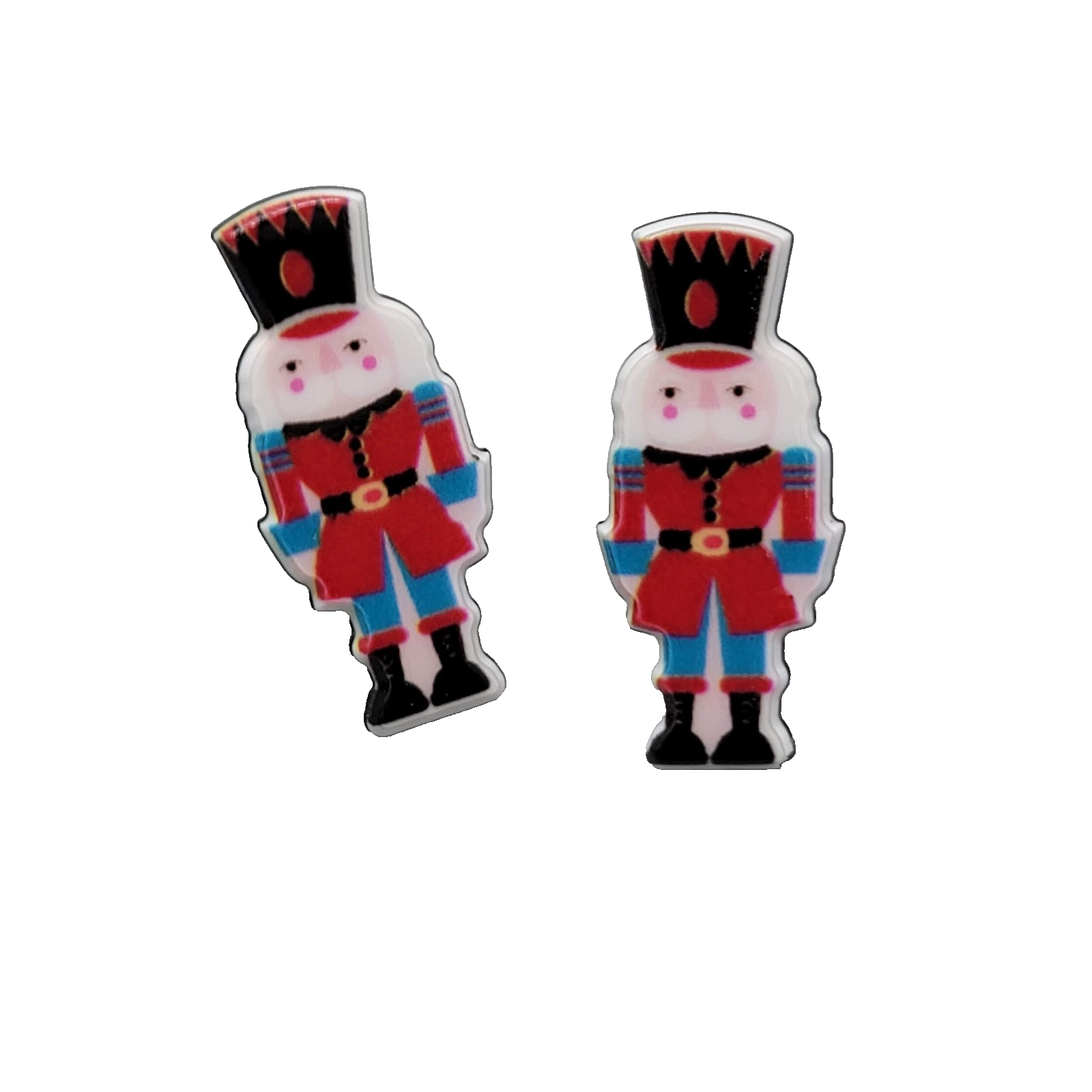 Christmas Nutcracker Pierced Earrings Drop 1"