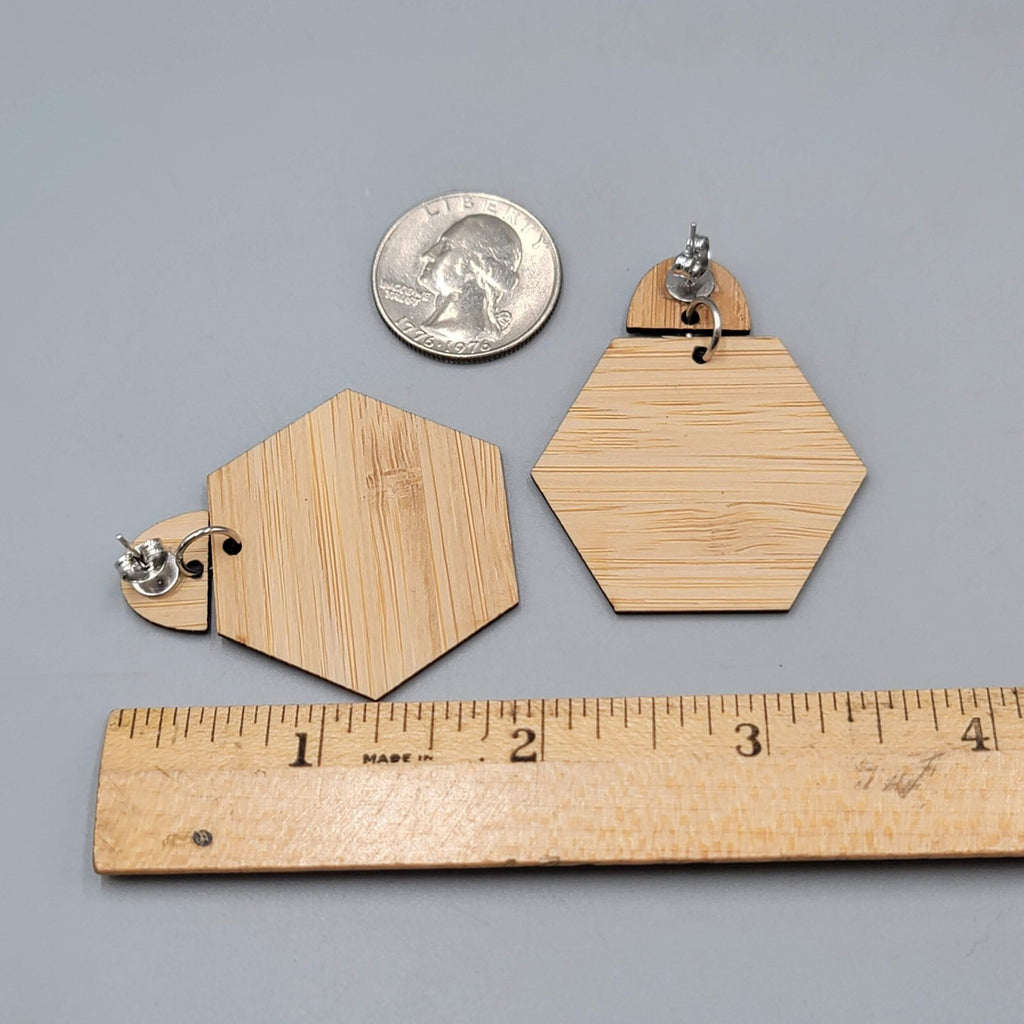 Artist Wood Pierced Earrings Engraved Paint Supplies Dangle 2"