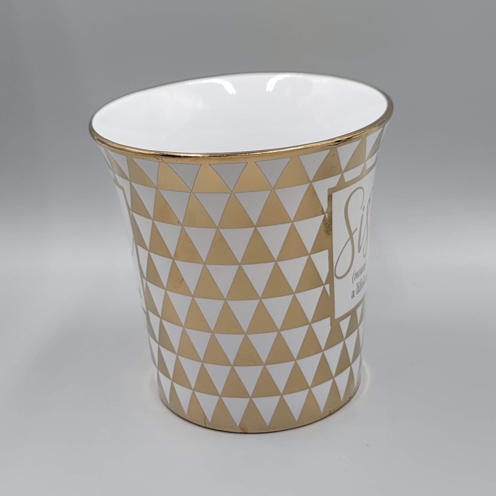 SISTER a Lifelong friend Coffee Mug White and Gold Bebe Large Size