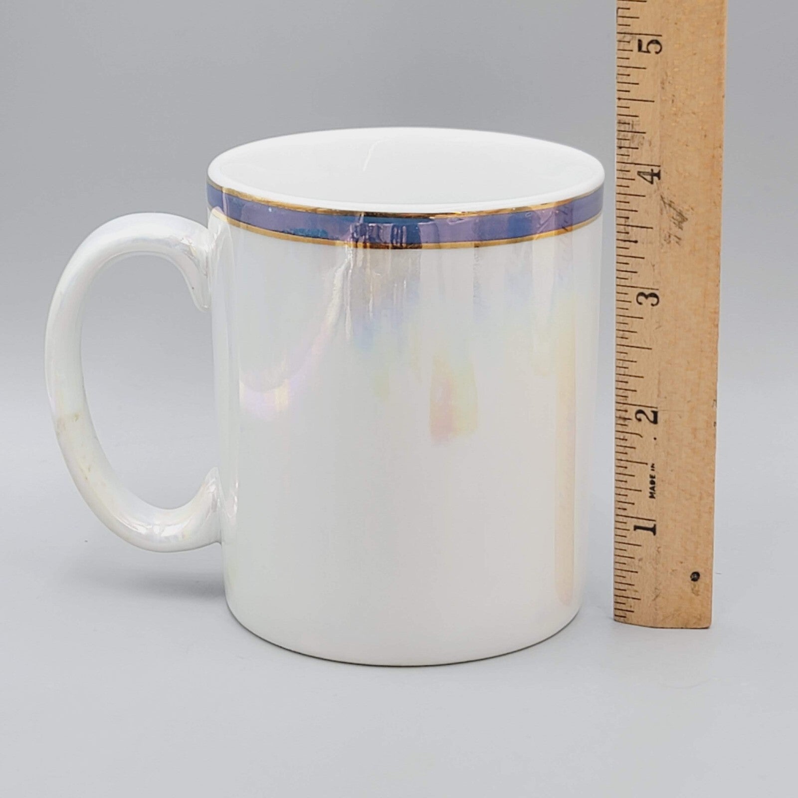 Vintage California Coffee Mug Map Souvenir Iridescent Glaze