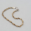  Twisted Spiral Herringbone Two-Toned 925 Sterling Silver Bracelet  7" Signed PT