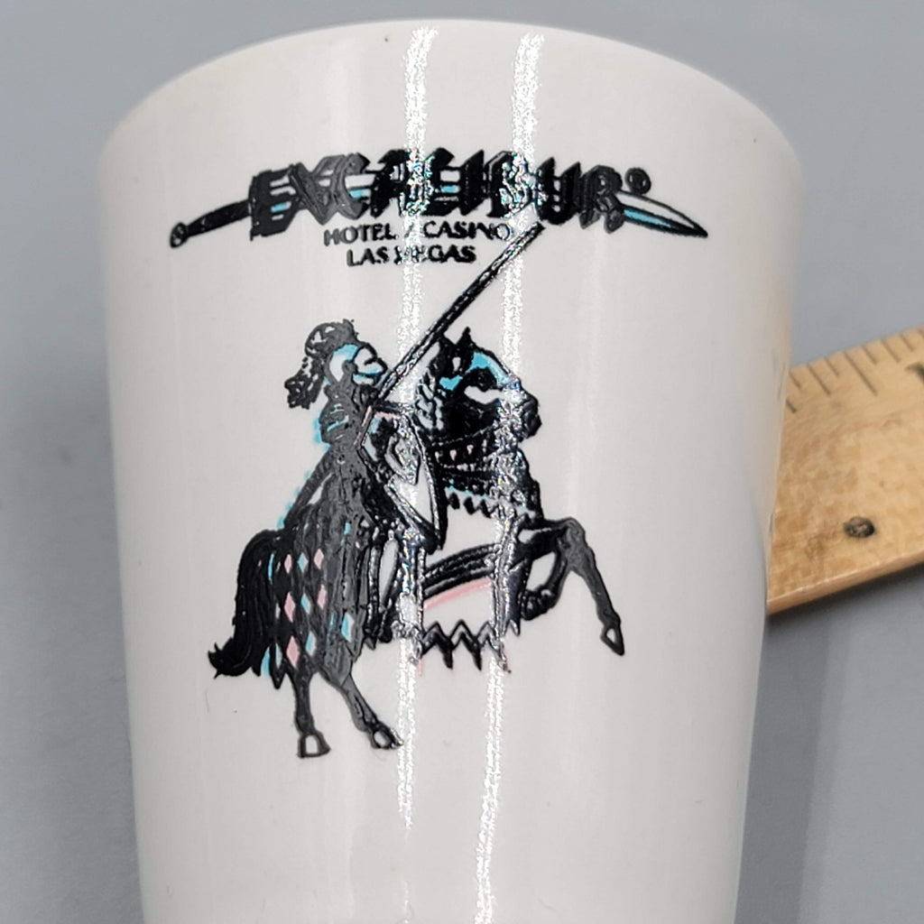 Excalibur Casino Las Vegas NV Shot Glass Souvenir Collectable Pink White