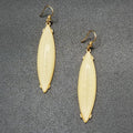 Pierced Earrings Gold tone Shimmer Acrylic Dangle 2.25"