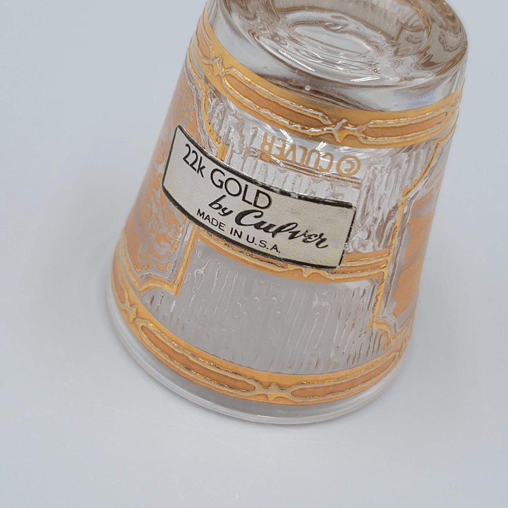 Vintage The Mammoth Site South Dakota  Culver 22k Gold Shot Glass Souvenir 2 oz