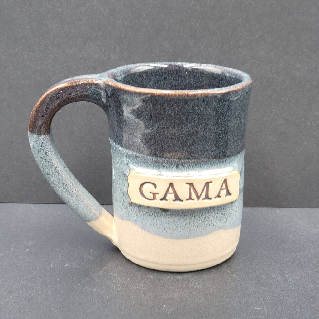 Stegall Signed Handmade Clay Pottery Gama Coffee Tea Mug Cup Tennesee Blue