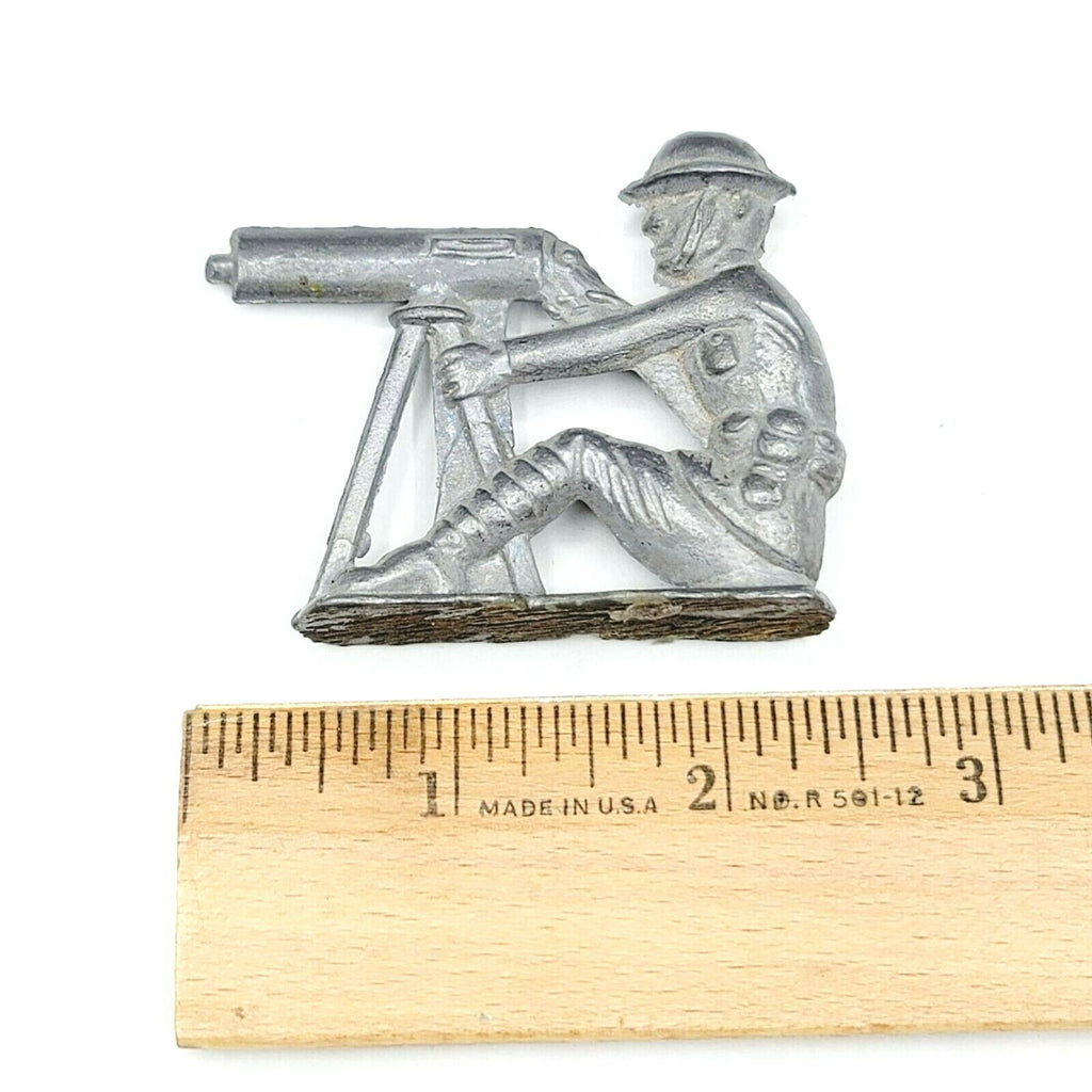 Antique Vintage US Army Lead Soldier Tommy Gun 2" x 2 3/8"