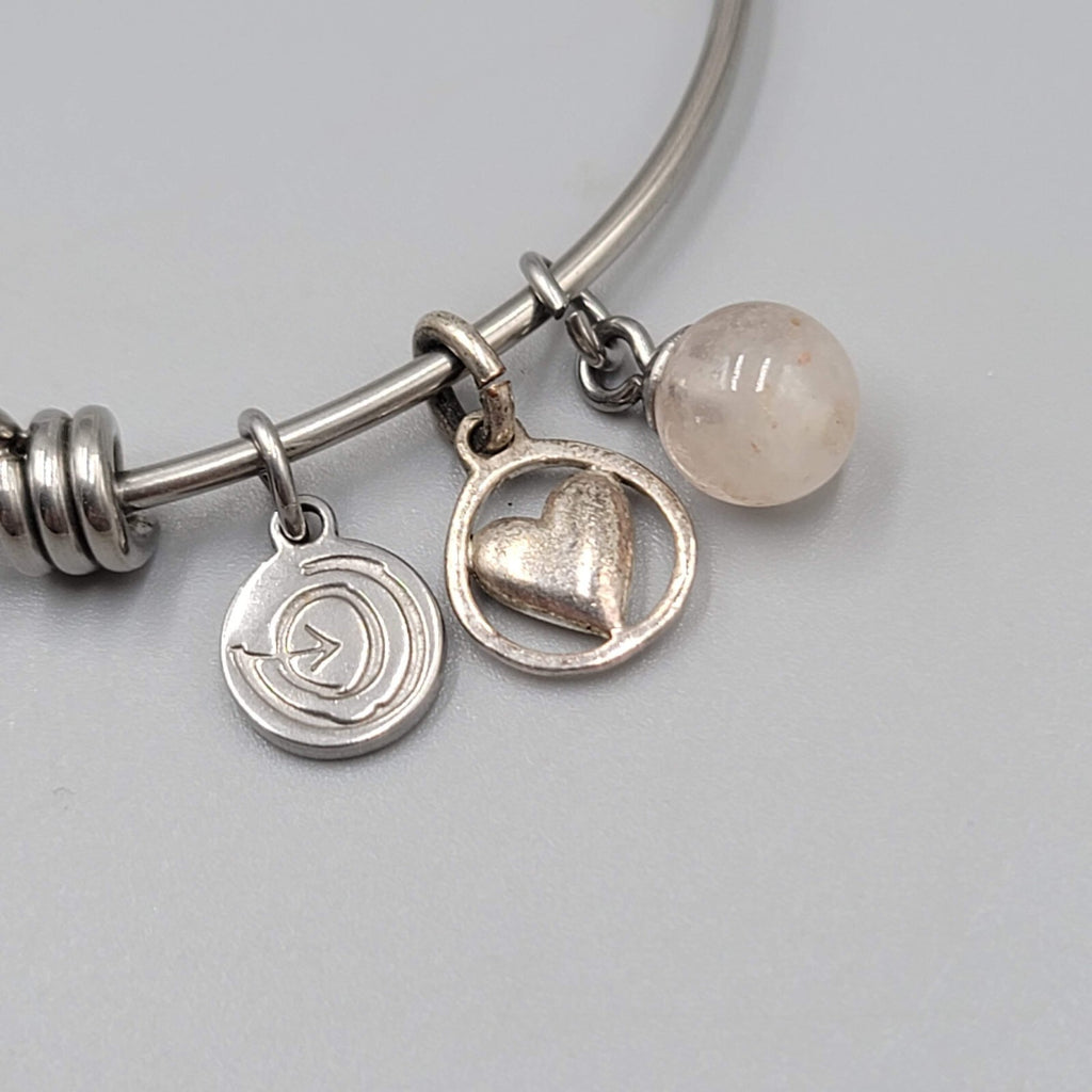 Love This Life Charm Bracelet Silver tone Compass Mother