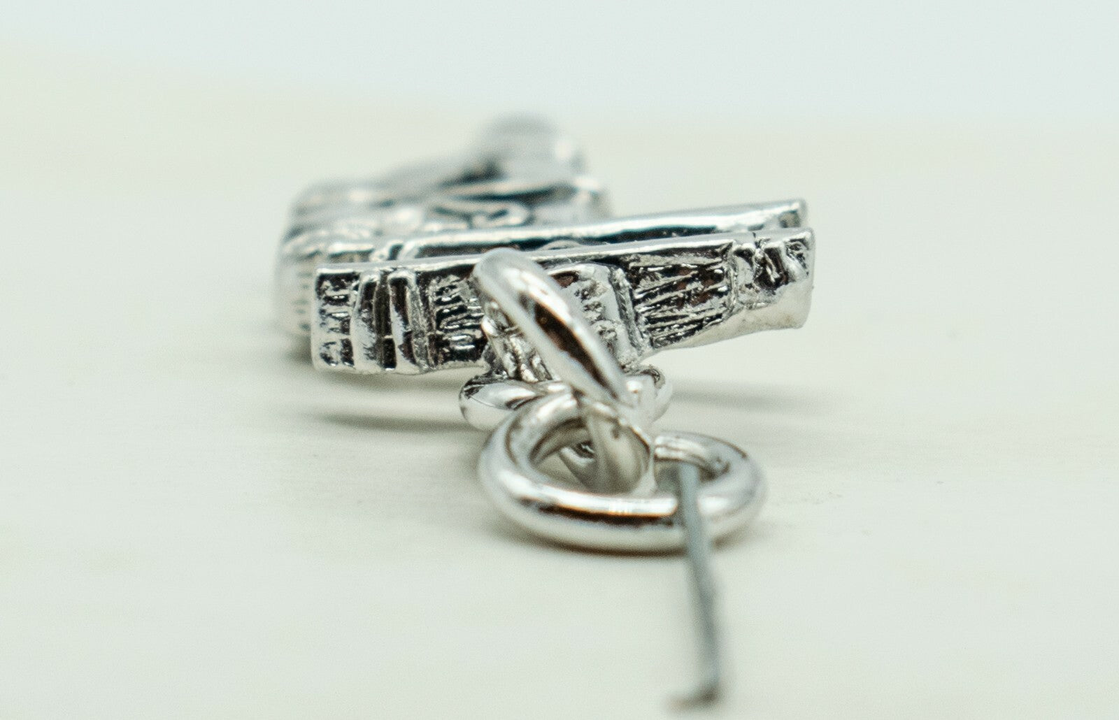 Line Worker Silver tone Dangle Charm Pendant Only 1 1/4"