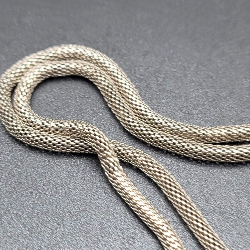 Vintage Snake Chain Knot Necklace Silver tone Large Statement 24"-27"