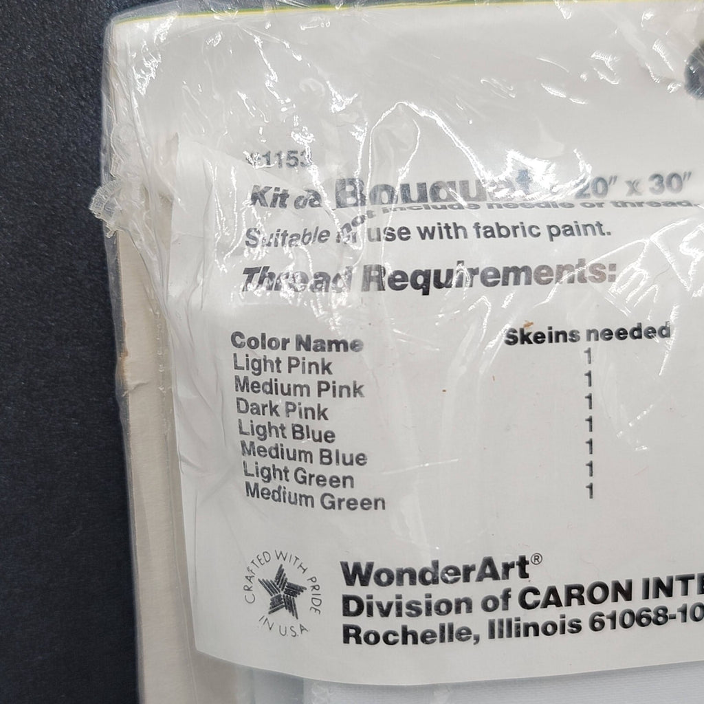 Wonder Arts 1153 Stamped Embroidery Perle Pair Pillowcase Kit New Old Stock