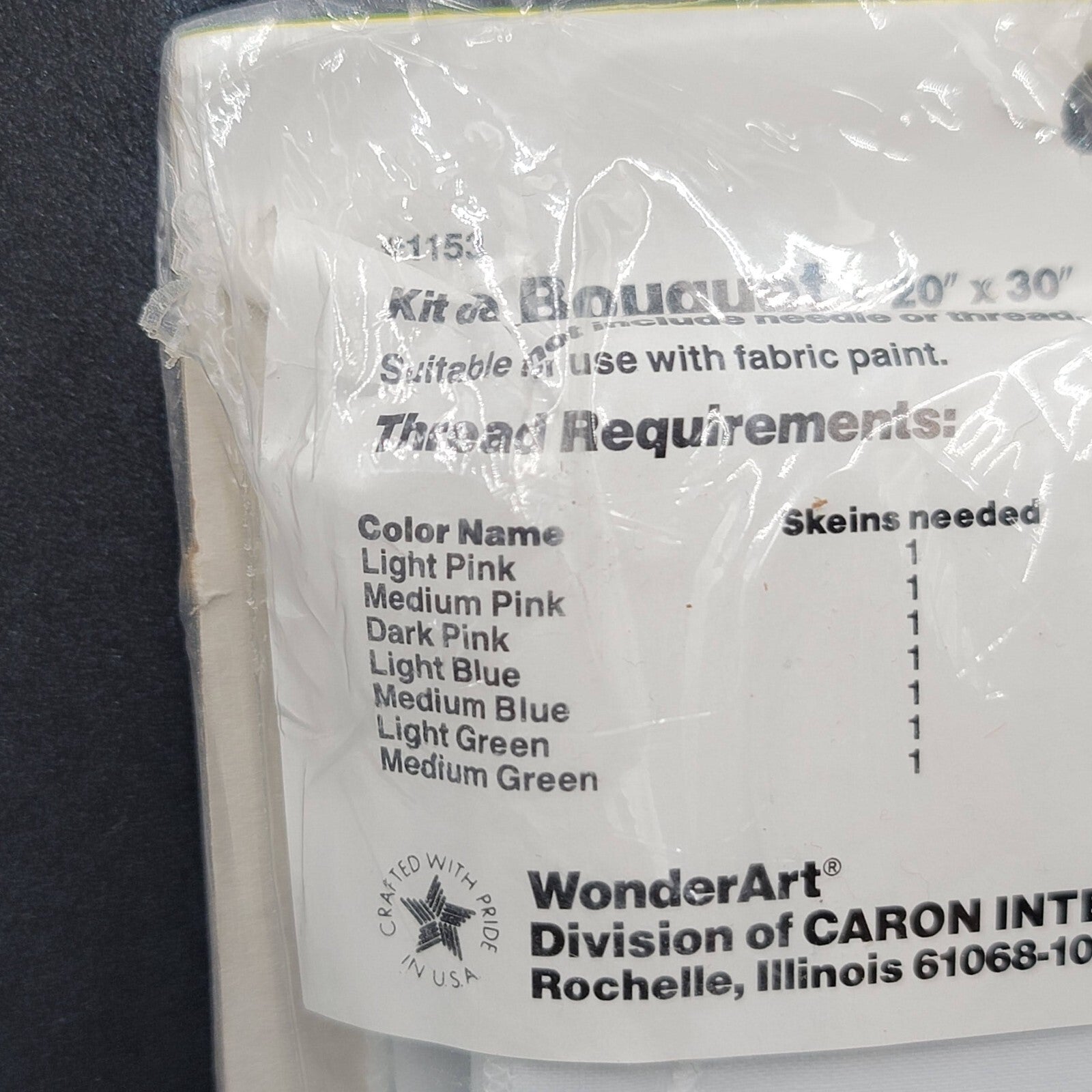 Wonder Arts 1153 Stamped Embroidery Perle Pair Pillowcase Kit New Old Stock