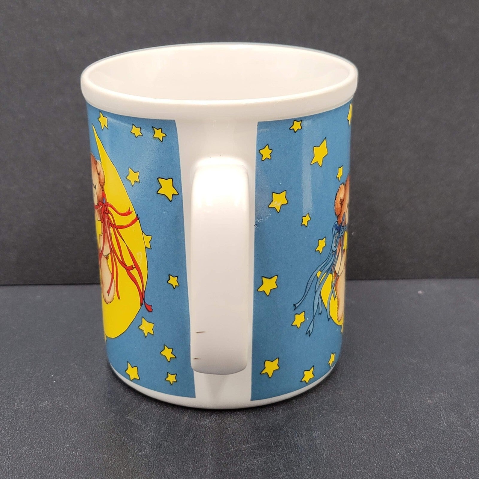 Vintage Lucy and Me Bears Moon Stars Coffee Mug Cup 1984 Enesco