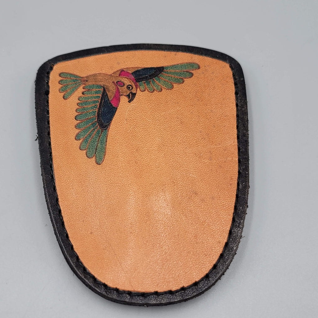 Genuine Leather Keychain Hidden Pouch Bird Design