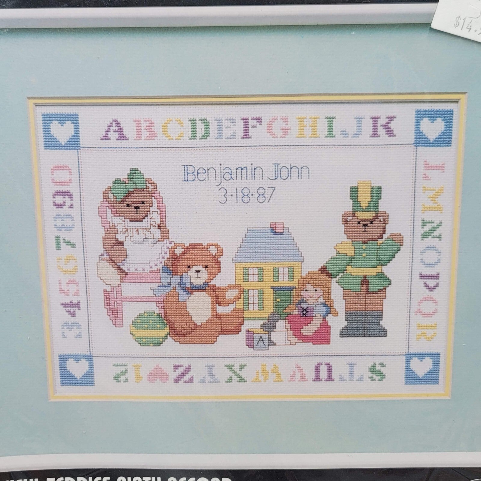 Vintage Dimensions Playful Teddies Birth Record Counted Cross Stitch Kit #3616
