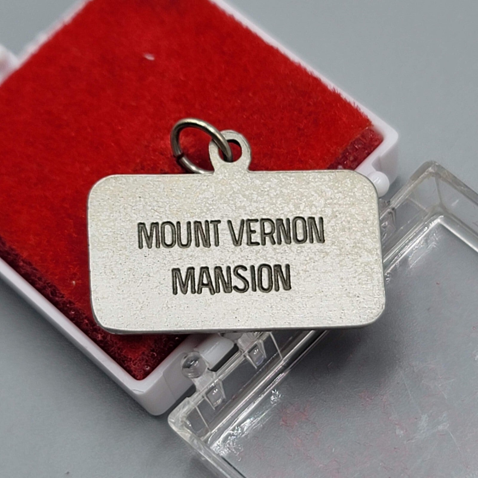 Vintage Dangle Charm Pewter Mount Vernon Mansion Original Box