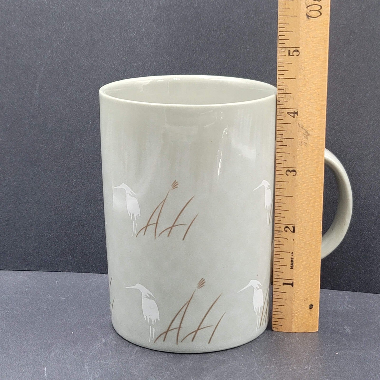 Vintage Coffee Mug Tea Cup Heron Mug Signed