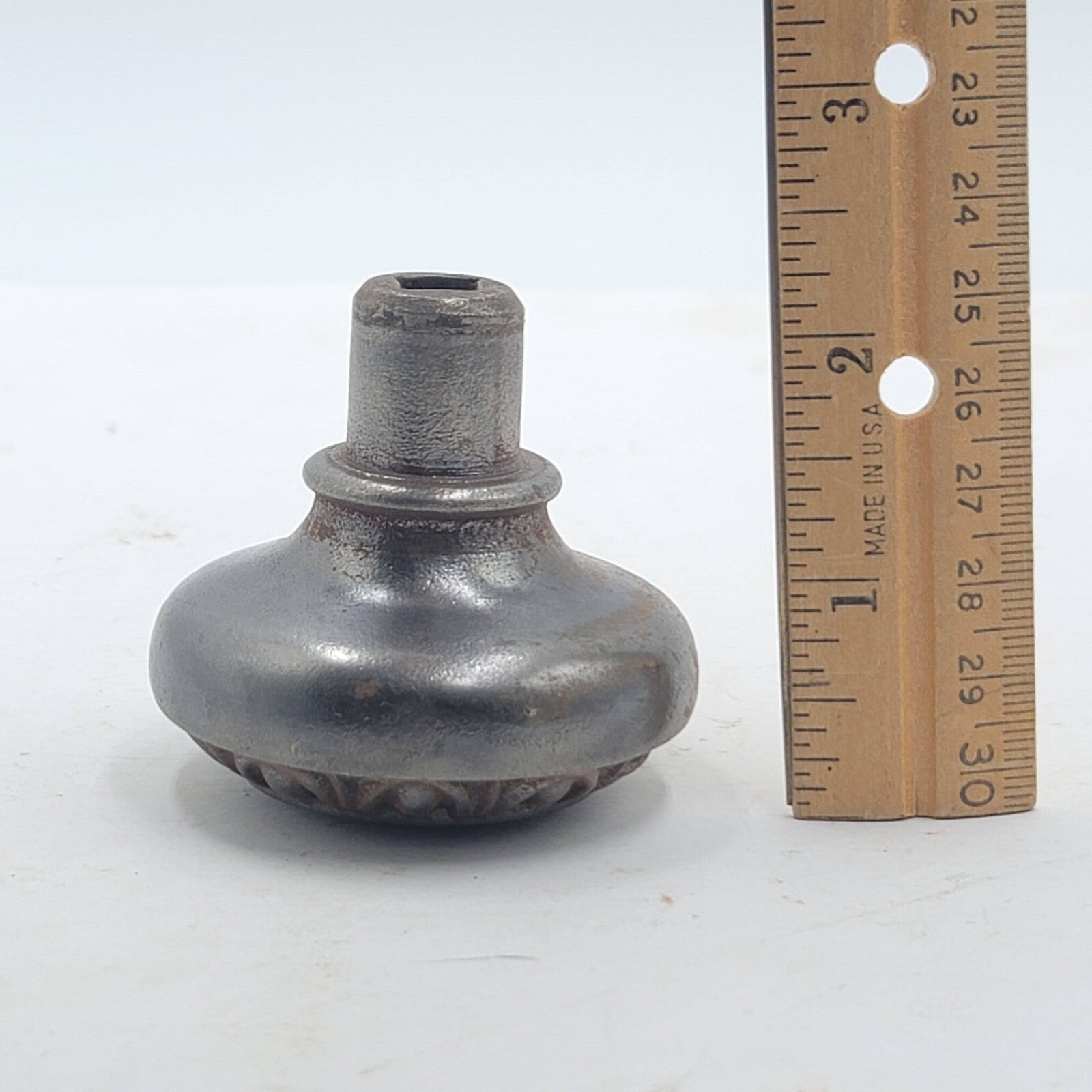 Vintage SINGLE Cast Iron Doorknob Ornate Salvage Reclaimed Door Hardware 2.25 in