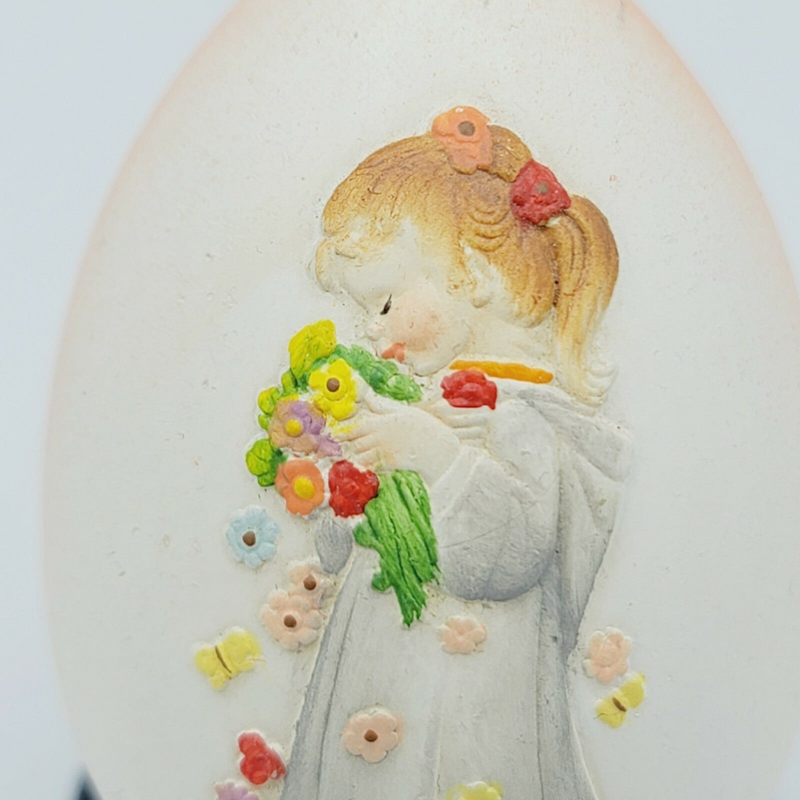 Vintage Anri Ferrandiz 1980 Annual Wooden Egg Christmas Decoration 2 1/4"
