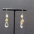 Pierced Earrings Multicolor Crystal Bead Dangle 1.5"
