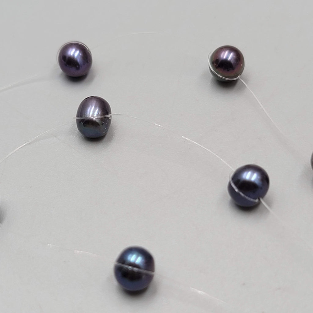 Floating Peacock Pearl Station Necklace 16"