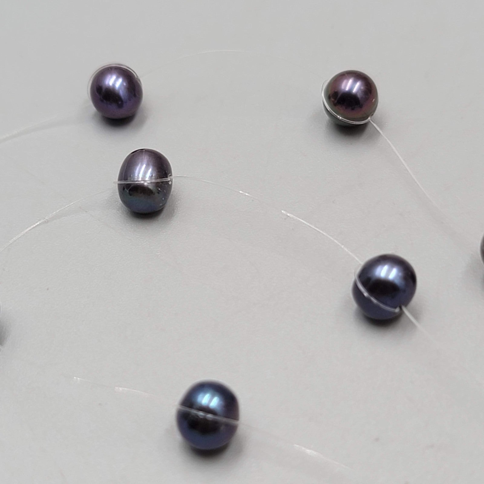 Floating Peacock Pearl Station Necklace 16"
