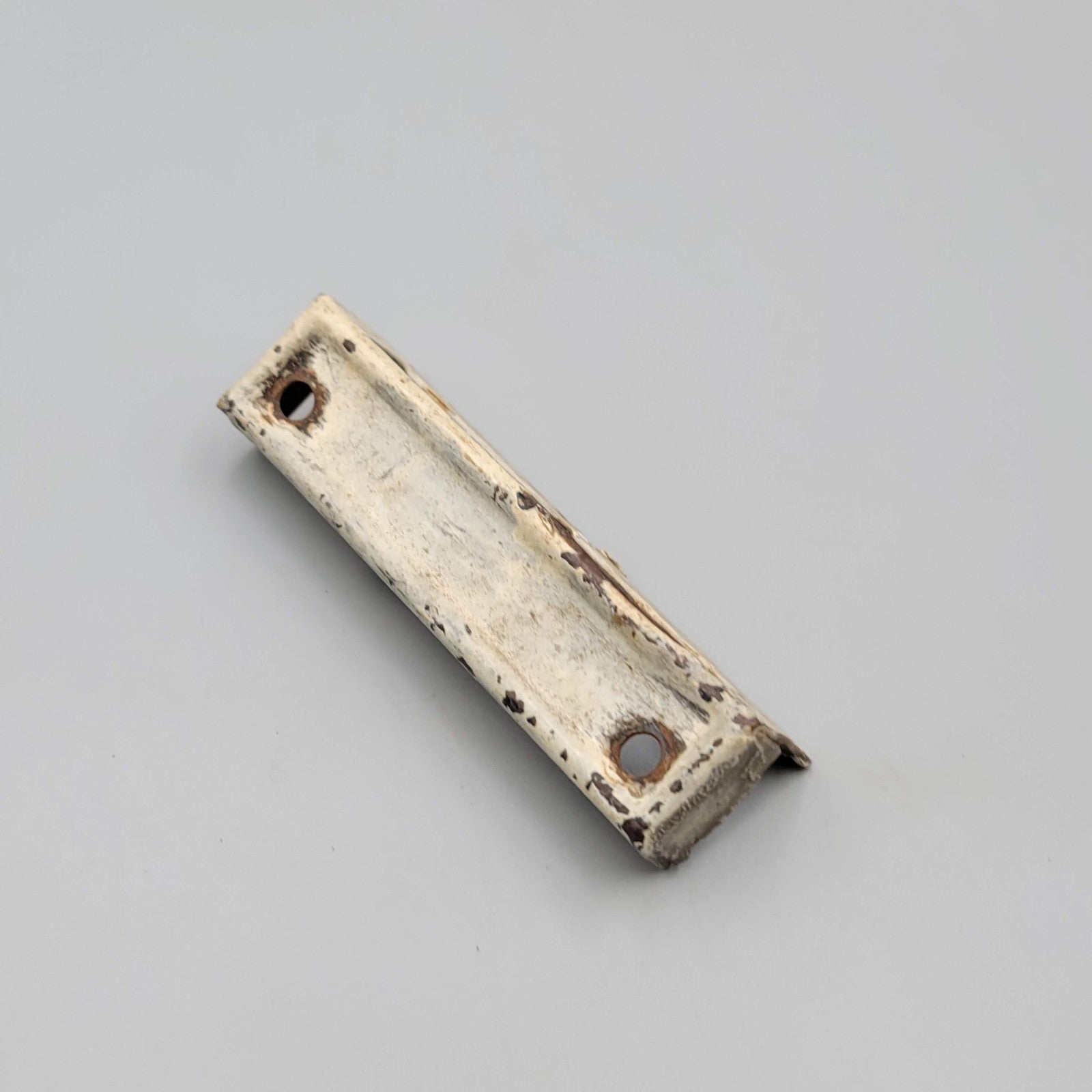 Vintage Surface Mount Lock Keeper Reclaimed Salvage Replacement Part Steel Gold