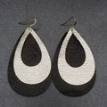 Pierced Earrings Sterling Silver Leather Teardrop Light weight Dangle 3 1/4"