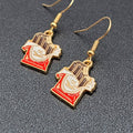 Chocolate Candy Pierced Earrings Enamel Dangle Gold tone Kit New 3/4"