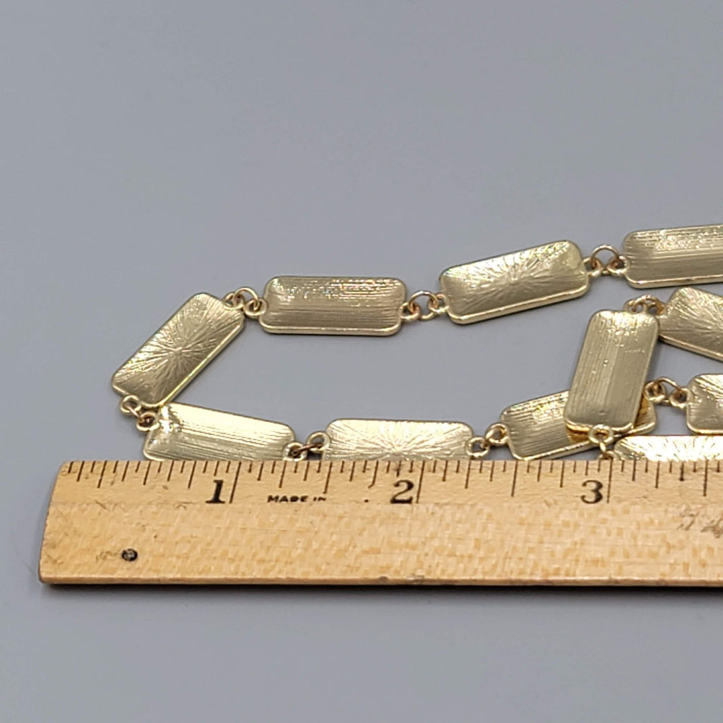 New York & Company Necklace Multi Strand Statement Rectangular Gold Tone 18 Inch