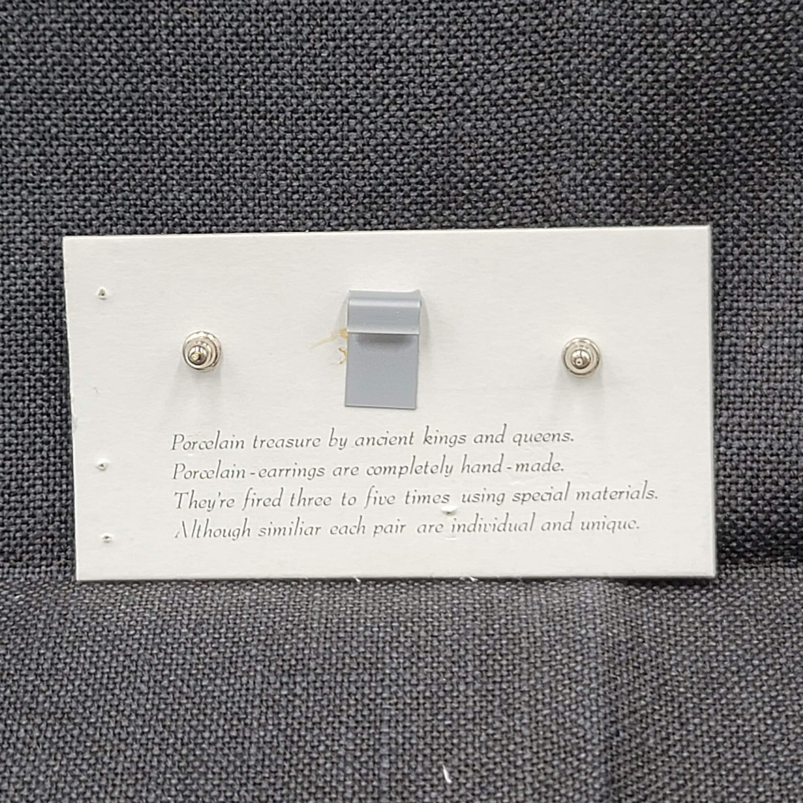 Vintage Porcelain Hypoallergenic Pierced Earrings Handmade Drop Unique 7/8"