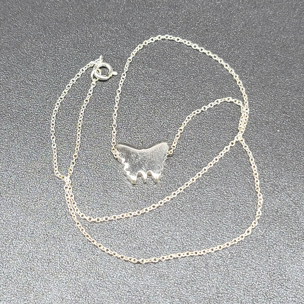 Butterfly Pendant Necklace Silver Plated 19"