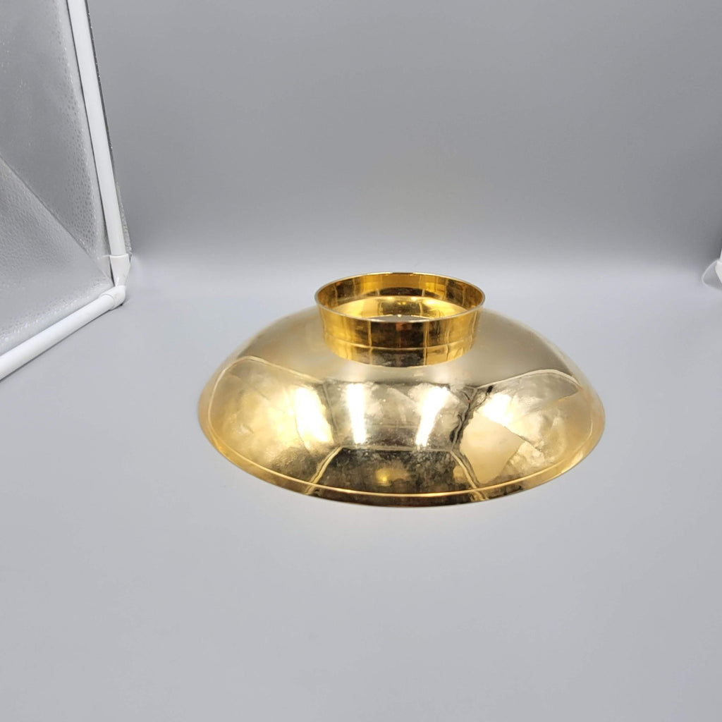 Etched Brass Bowl Gold Tone Floral Arabesque Footed Decorative Dish 9.25"