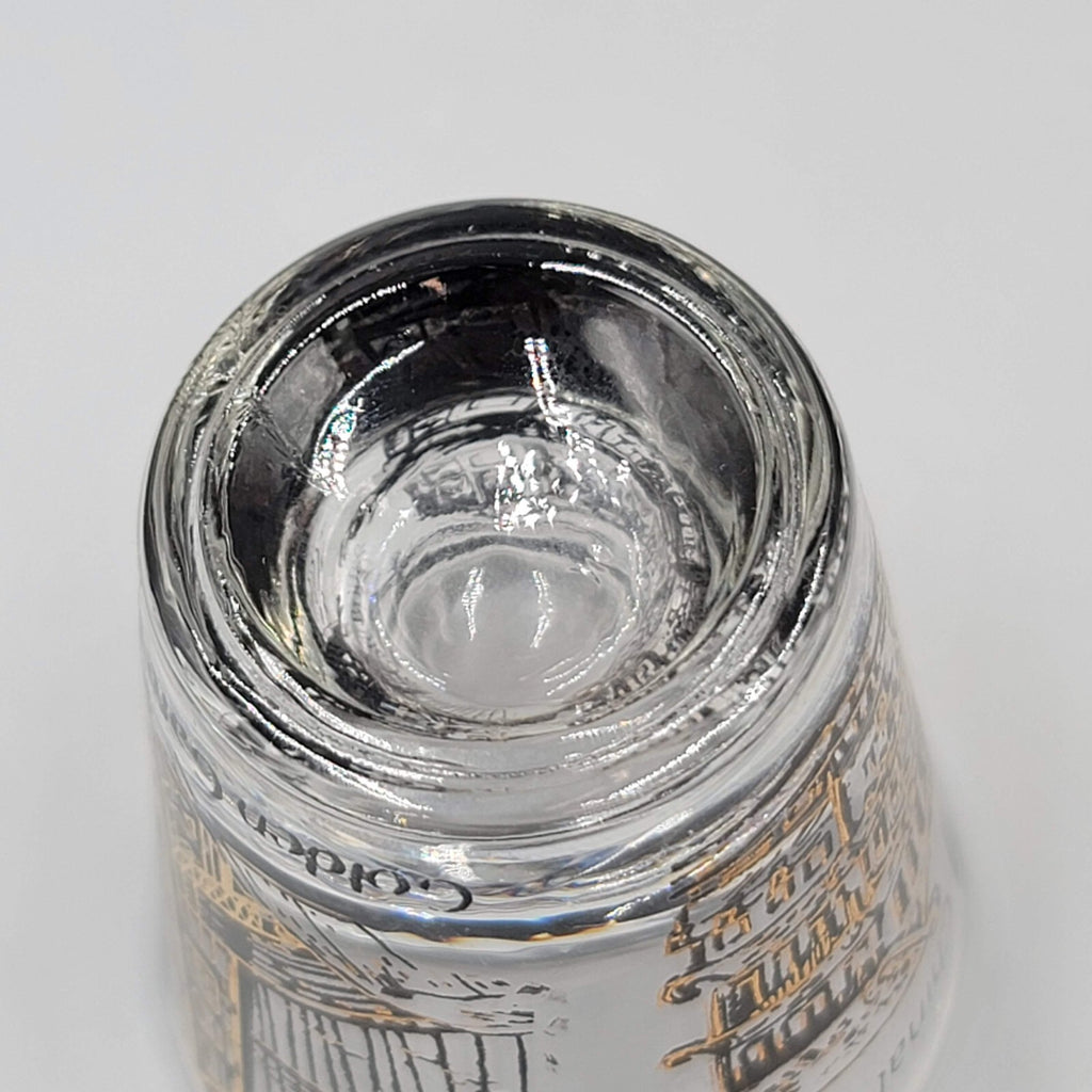 San Francisco Shot Glass Souvenir Black Gold Embossing