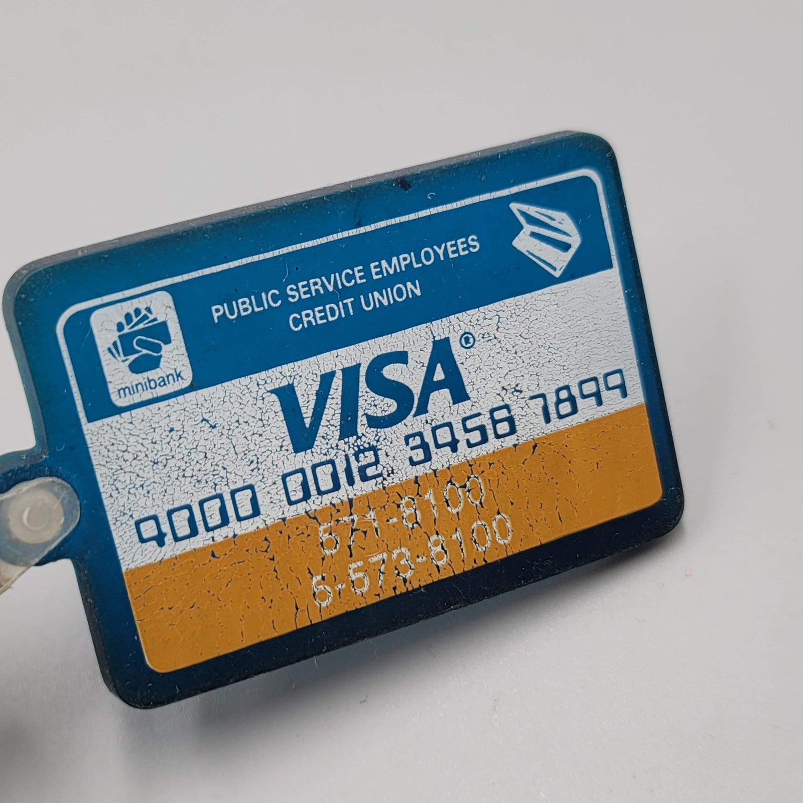 Vintage VISA Public Service Employees Credit Union Minibank Keychain Fob Promo