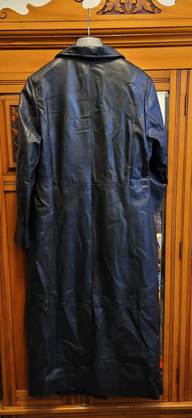 Vintage Olmes Trench Coat M Black Leather Jacket Matrix