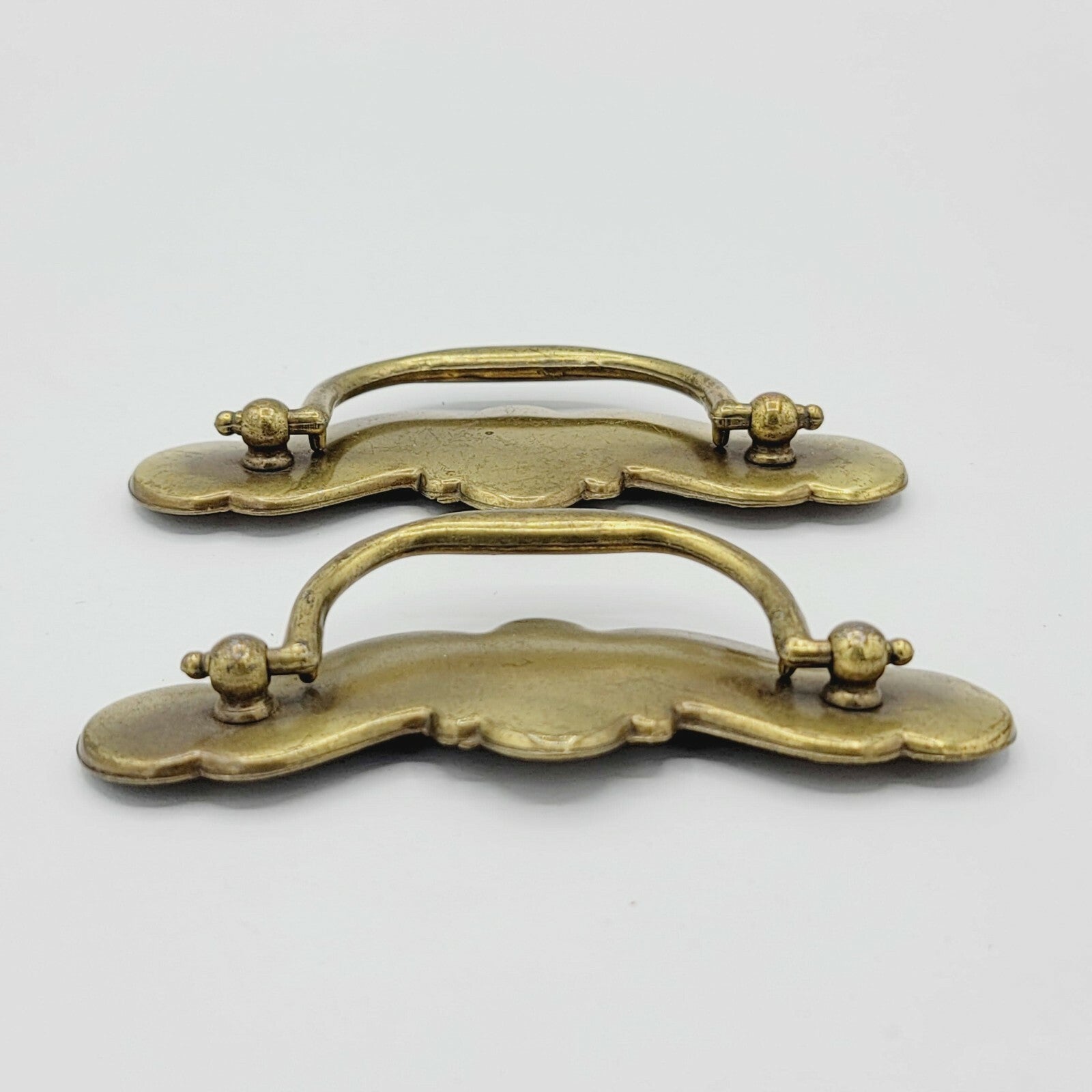Vintage Brass Drawer Pulls PAIR Salvage Hardware 4 5/8" x 1 5/8" (3")