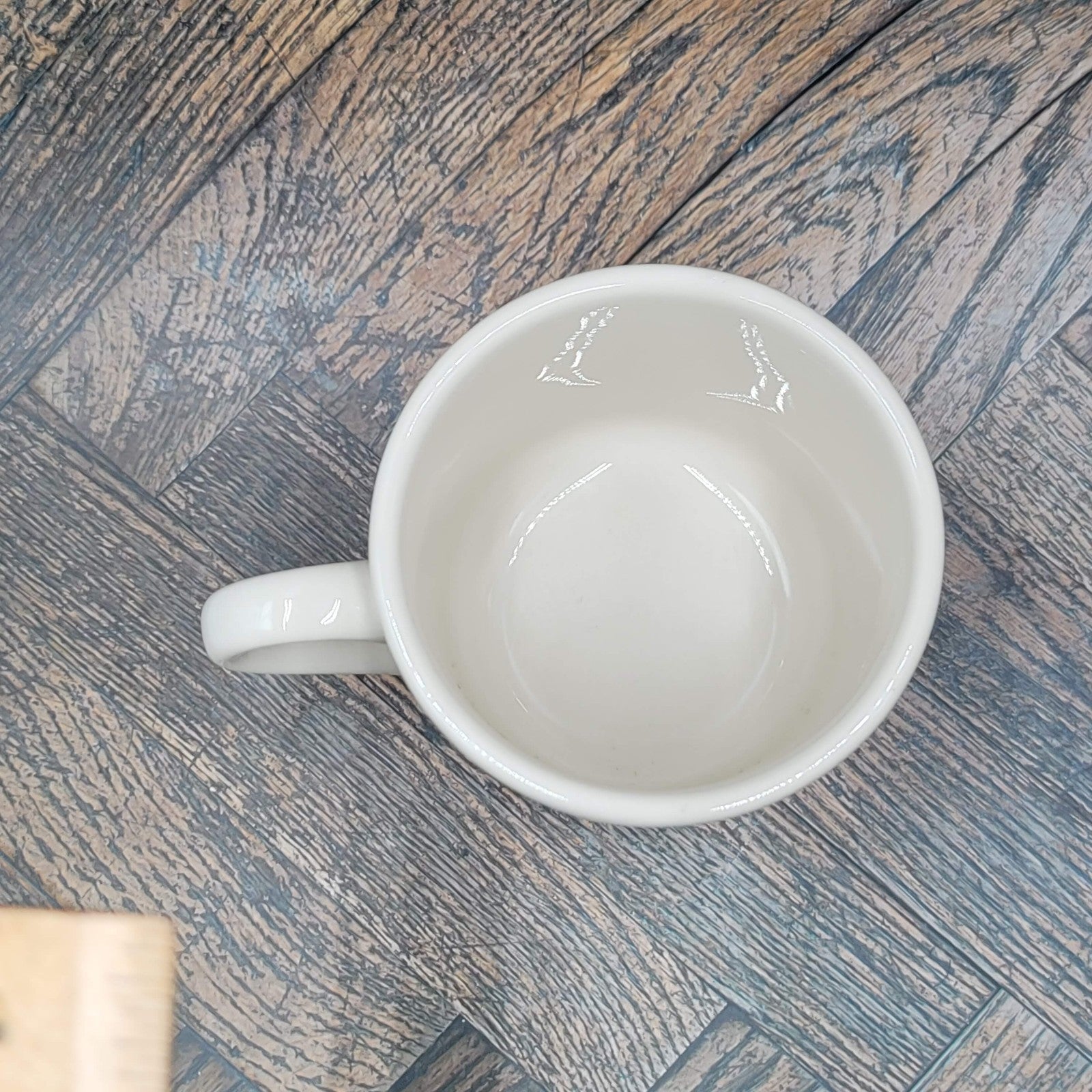 Longaberger Pottery Coffee Mug Blue White Made USA Handle Microwave Safe