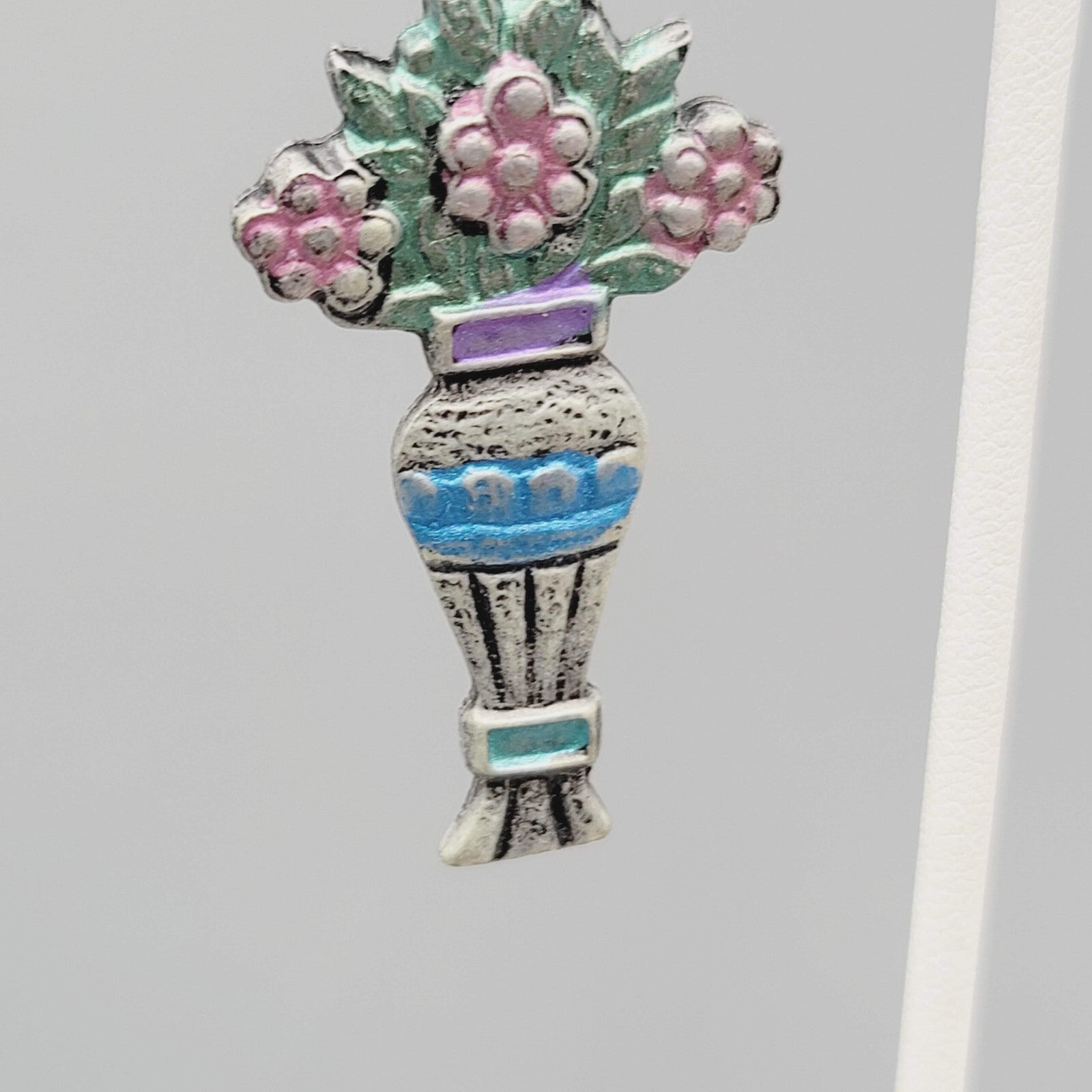 Vintage Don Lin Pierced Earrings Flower Bouquet Dangle 2.5"