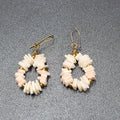 Vintage Heishi Pierced Earrings Shell Beads Dangle 1.25"