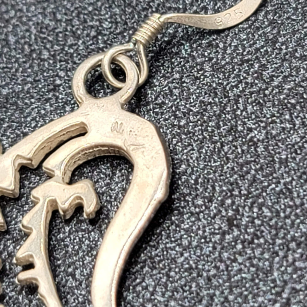 Lizard Sterling Silver Pierced Earrings 925 Southwest Style 1 1/8" 