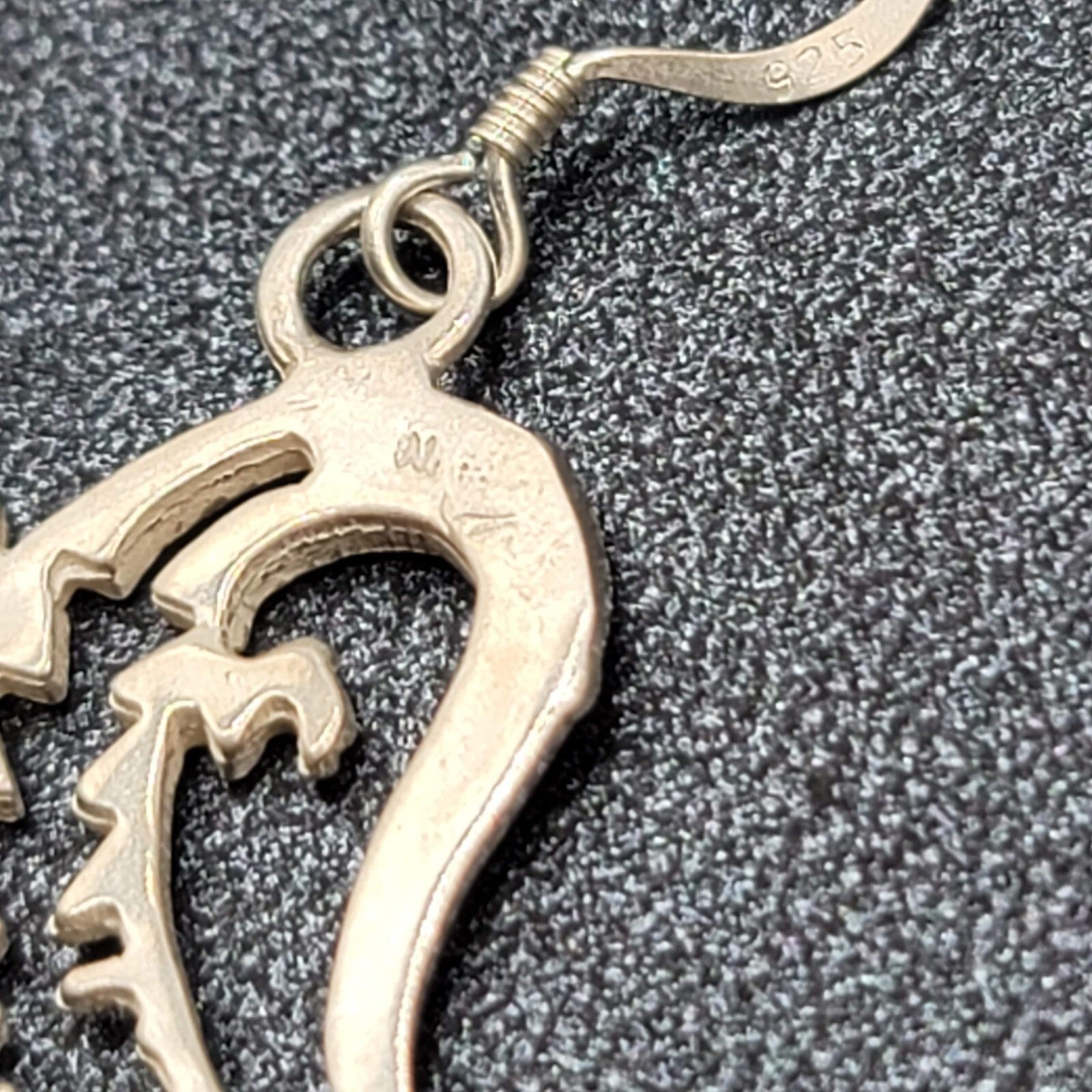 Lizard Sterling Silver Pierced Earrings 925 Southwest Style 1 1/8" 