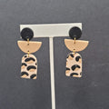 Pierced Earrings Polymer Clay Geometric Dangle 2 1/8"