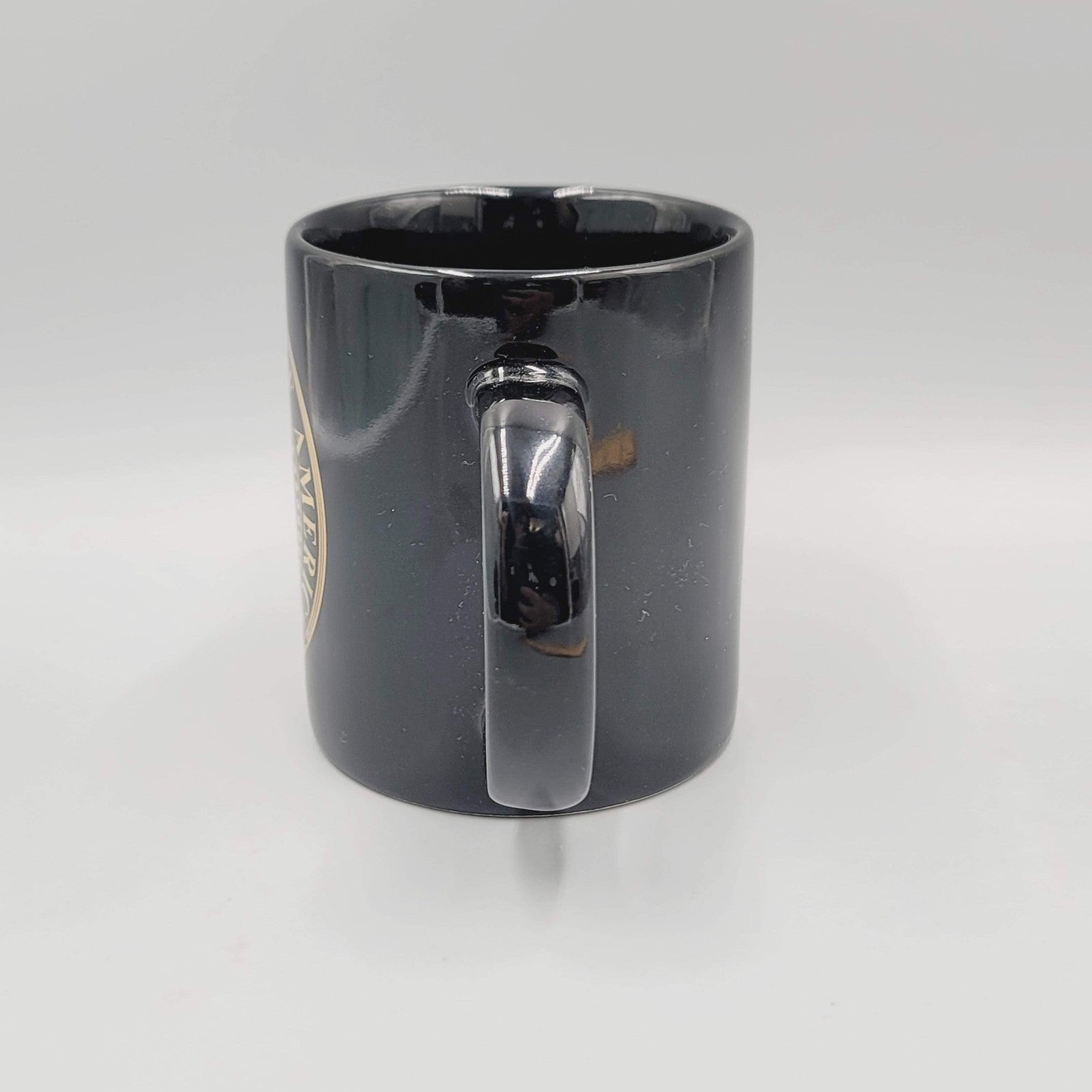 The United States of America Coffee Mug Black Ceramic Gold Lettering