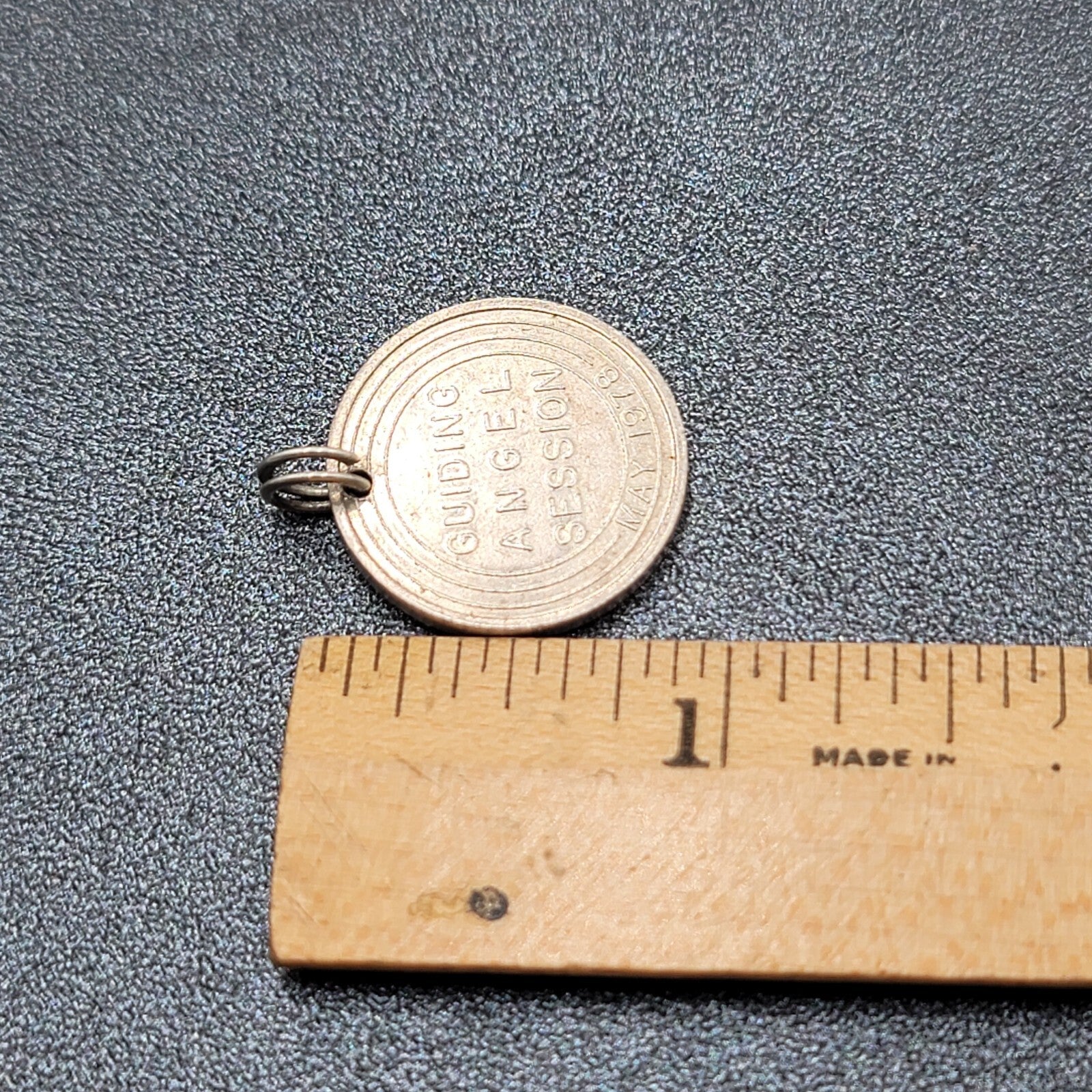 Vtg Guiding Angel Session May 1978 Milwaukee Wisconsin Silver tone Medal Pendant