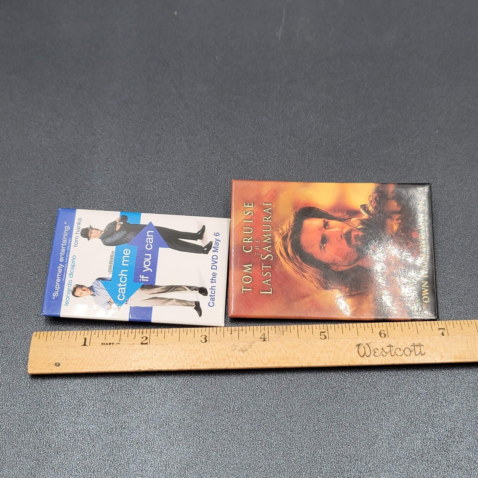 Vintage Lot Movie Promo Pin Back Buttons Pins Last Samurai Catch Me if You Can